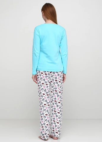 Блакитна зимня комплект щільний трикотаж (світшот, штани) Good Night Pajama