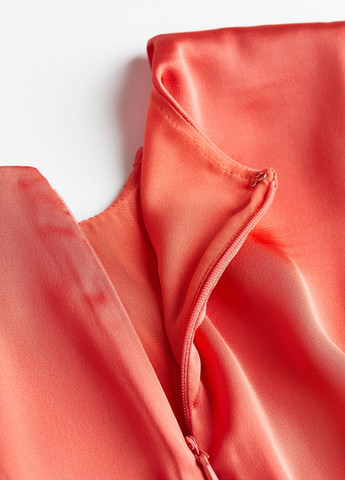 Коралловое кэжуал платье H&M однотонное