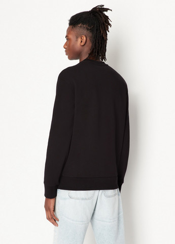 Черный свитшот Armani Exchange логотип без декора (365686630)