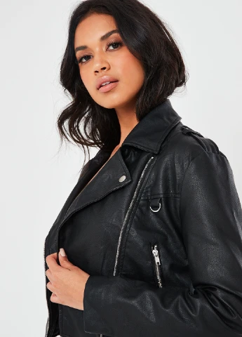 Чорна демісезонна куртка косуха Missguided