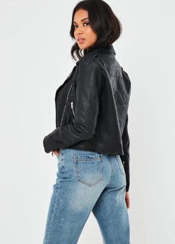 Чорна демісезонна куртка косуха Missguided