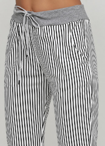 Черно-белые кэжуал демисезонные зауженные брюки Italy Moda