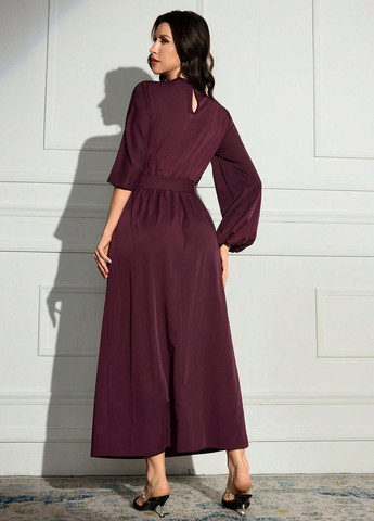 Бордовое праздничный платье а-силуэт SHEIN однотонное