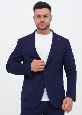 Темно-синий демисезонный костюм (пиджак, брюки) брючный Trend Collection