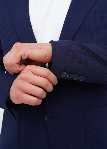 Темно-синий демисезонный костюм (пиджак, брюки) брючный Trend Collection