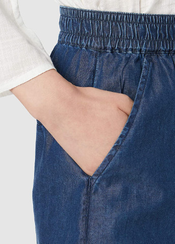 Синяя джинсовая однотонная юбка Tom Tailor