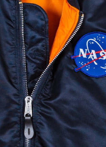Бомбер NASA MA-1 Flight Jacket MJM21093C1 (Rep.Blue) Alpha Industries на молнии (228608092)