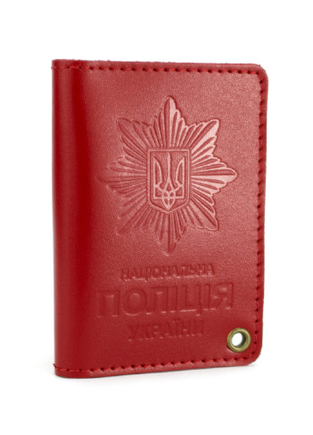 Обкладинка на посвідчення Національної поліції України шкіряна червона ST (236902177)