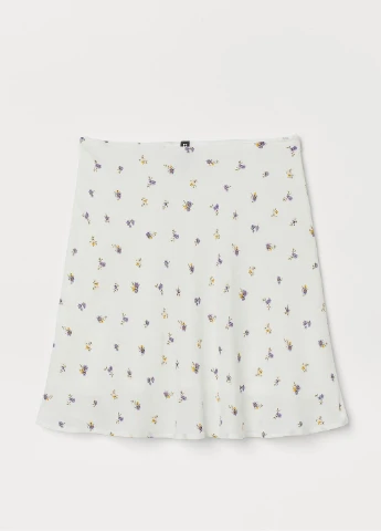 Белая кэжуал цветочной расцветки юбка H&M