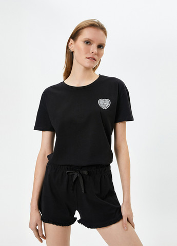 Чорна всесезон піжама (футболка, шорти) футболка + шорти KOTON