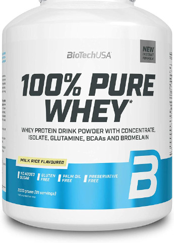 Протеїн 100% Pure Whey 2270 g (Rice Pudding) Biotech (255679206)