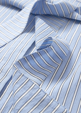 Голубое кэжуал платье рубашка C&A в полоску