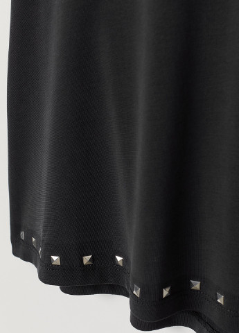 Спідниця H&M а-силует однотонна темно-сіра кежуал поліестер, модал