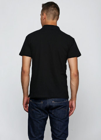 Черная футболка-поло для мужчин Роза однотонная