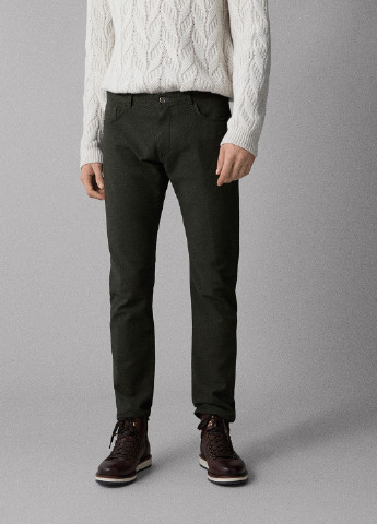 Хаки джинсовые демисезонные прямые брюки Massimo Dutti
