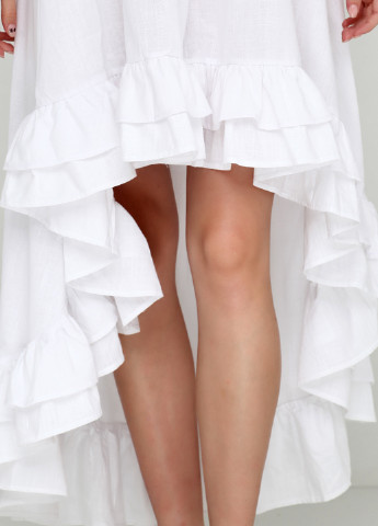 Белое кэжуал платье Lady однотонное