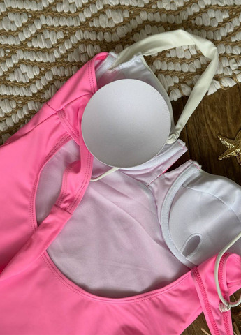 Розовый летний купальник женский цельный слитный NOVA VEGA