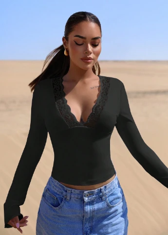 Чёрная блуза SHEIN