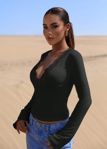Чёрная блуза SHEIN