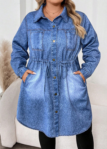 Синяя демисезонная куртка SHEIN