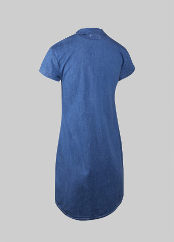 Темно-голубое кэжуал платье Twintip однотонное