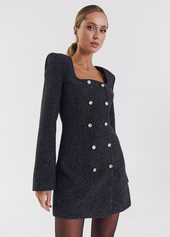 Черное деловое, кэжуал платье Gepur меланжевое