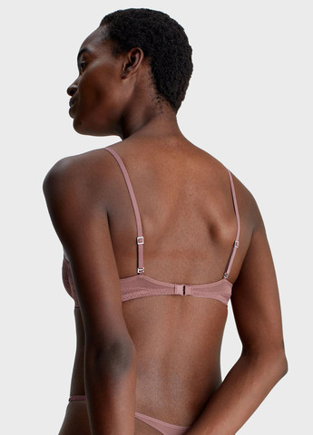 Розово-коричневый балконет бюстгальтер Calvin Klein с косточками полиамид