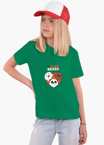 Зелена демісезонна футболка дитяча вся правда про ведмедів (we bare bears) (9224-2669) MobiPrint