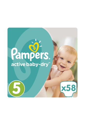 Подгузники Active Baby-Dry Junior (11-18 кг), 58 шт. Pampers (9348224)