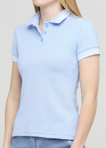 Голубой женская футболка-футболка поло женская классическая цвет светло-голубой Melgo однотонная