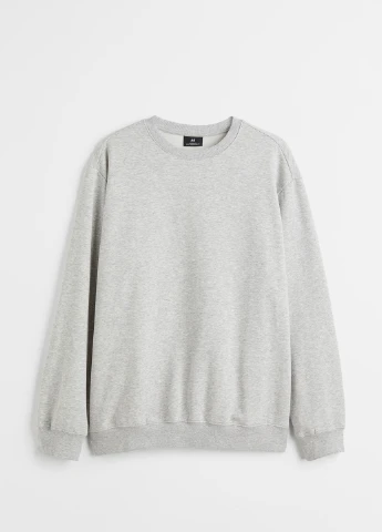 Сірий світшот фліс,сірий меланж, H&M (254770062)