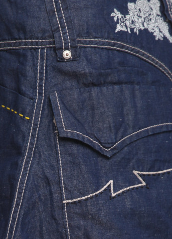 Темно-синяя джинсовая однотонная юбка Parasuco
