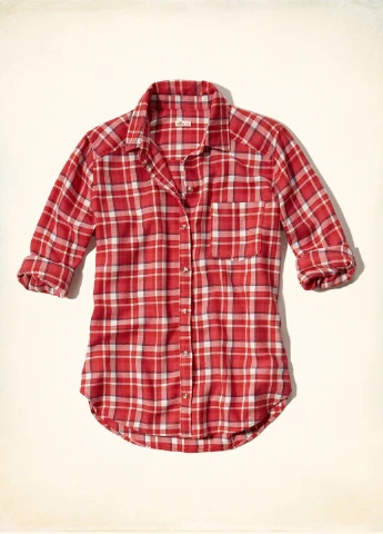 Красная кэжуал рубашка Hollister