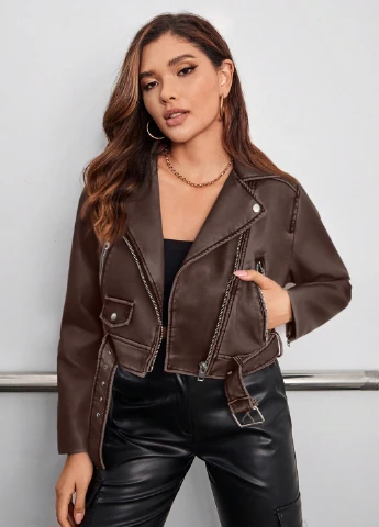 Коричнева демісезонна куртка SHEIN