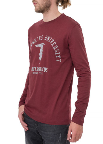 Бордовый демисезонный кэжуал лонгслив Trussardi Jeans