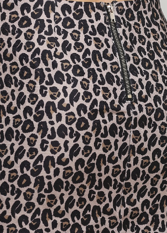 Серо-коричневая кэжуал леопардовая юбка H&M