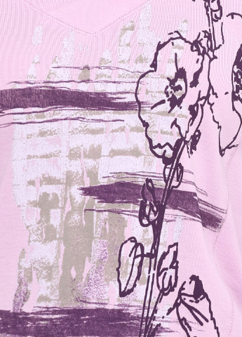 Сиреневый демисезонный кэжуал лонгслив Signature с рисунком