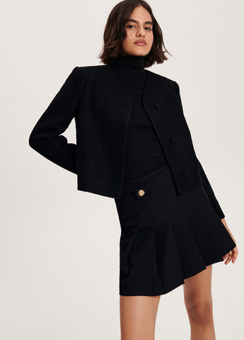 Черная кэжуал однотонная юбка Reserved плиссе