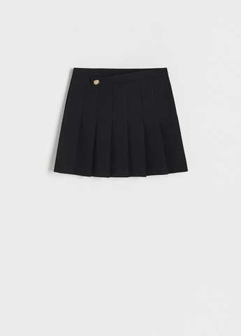Черная кэжуал однотонная юбка Reserved плиссе