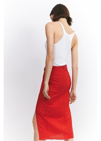 Красная кэжуал однотонная юбка H&M