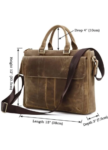 Мужской кожаный портфель 38х30х8 см Vintage (252132557)
