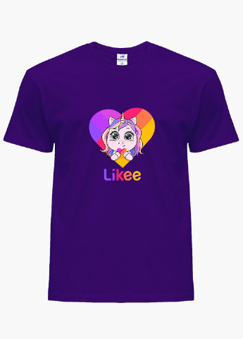 Фиолетовая демисезонная футболка детская лайки единорог (likee unicorn)(9224-1593) MobiPrint