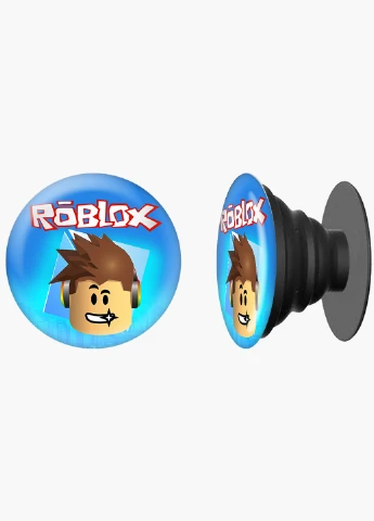 Попсокет (Popsockets) держатель для смартфона Роблокс (Roblox) (8754-1713) Черный MobiPrint (216836468)