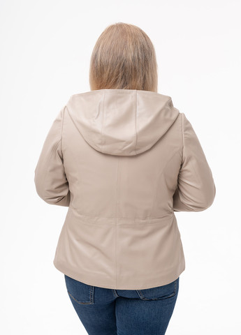 Светло-бежевая демисезонная женская кожаная куртка весна Fabio Monti