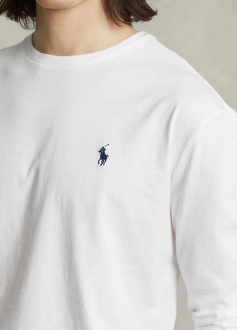 Белый демисезонный кэжуал лонгслив Ralph Lauren однотонный