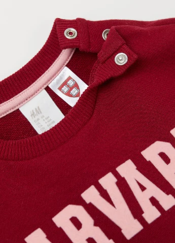 H&M свитшот надпись красный кэжуал