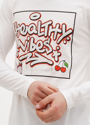 Белый демисезонный кэжуал лонгслив Next Level с надписями