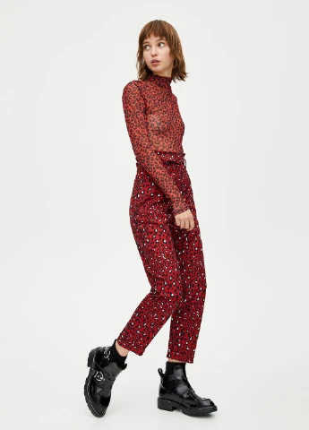 Штани демісезон,червоний в візерунки, Pull & Bear (256787648)