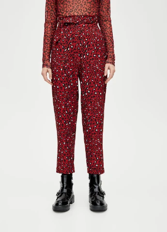Штани демісезон,червоний в візерунки, Pull & Bear (256787648)
