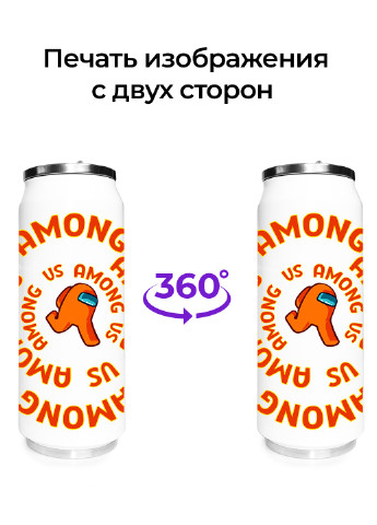 Термобанка Амонг Ас Оранжевый (Among Us Orange) (31091-2408) термокружка MobiPrint (218988270)